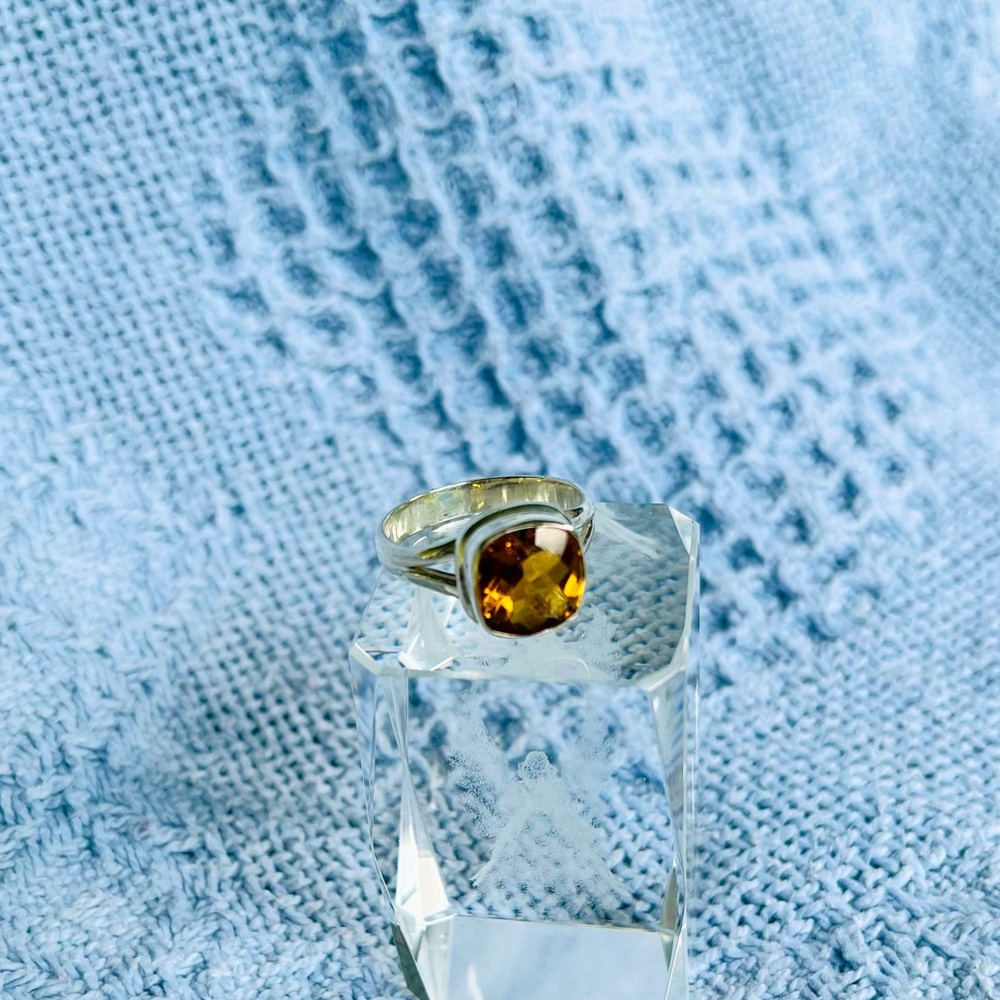 Orange Citrine Boho Ring size 8